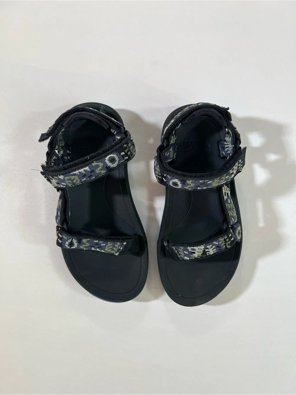 Teva Black Sandals with Patterned Straps